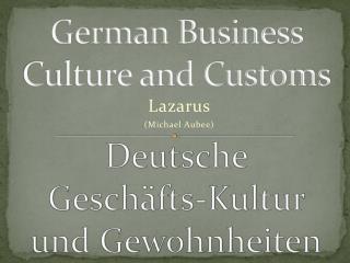German Business Culture and Customs