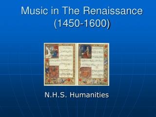 Music in The Renaissance (1450-1600)