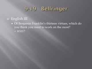 9-19 Bellringer