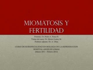 MIOMATOSIS y fertilidad