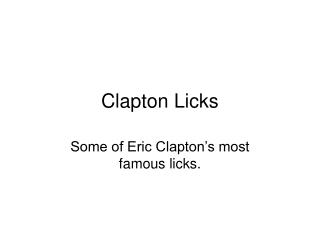 Clapton Licks