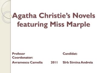 Agatha Christie’s Novels featuring Miss Marple