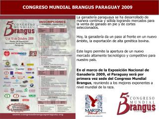 CONGRESO MUNDIAL BRANGUS PARAGUAY 2009
