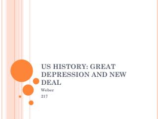 US HISTORY: GREAT DEPRESSION AND NEW DEAL