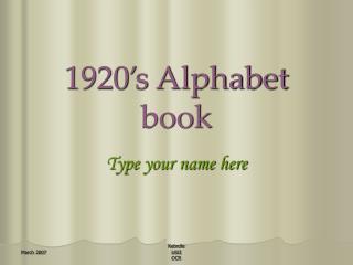1920’s Alphabet book
