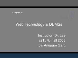 Web Technology &amp; DBMSs