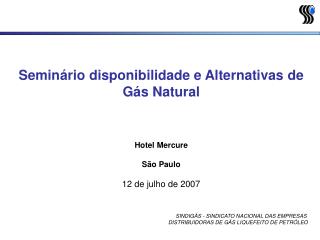 Seminário disponibilidade e Alternativas de Gás Natural Hotel Mercure São Paulo