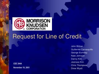 Request for Line of Credit
