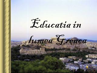 Educatia in lumea Greaca