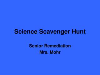 Science Scavenger Hunt