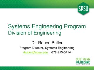 Systems Engineering Program Division of Engineering