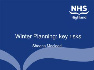 Winter Planning: key risks