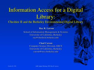 UCB Digital Library Project: Research Agenda