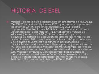 HISTORIA DE EXEL