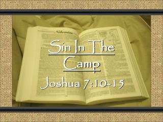Sin In The Camp