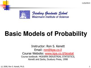 Basic Models of Probability