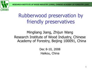 Rubberwood preservation by friendly preservatives