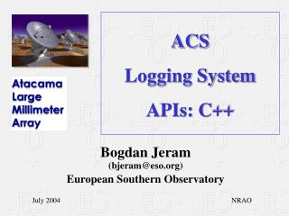 ACS Logging System APIs: C++