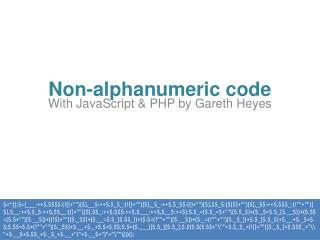 Non-alphanumeric code