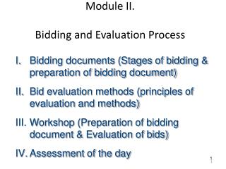 Module II. Bidding and Evaluation Process