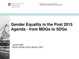 Gender Equality in the Post 2015 Agenda - from MDGs to SDGs