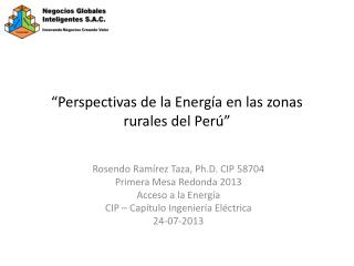“Perspectivas de la Energía en las zonas rurales del Perú”