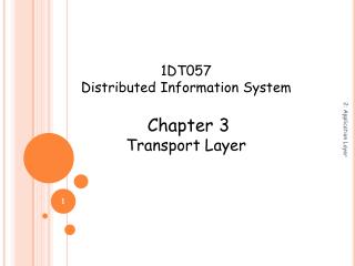 1DT057 Distributed Information System Chapter 3 Transport Layer