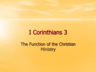 I Corinthians 3