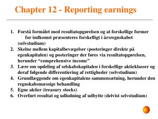 Chapter 12 - Reporting earnings