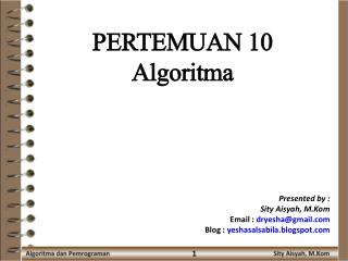 PERTEMUAN 10 Algoritma