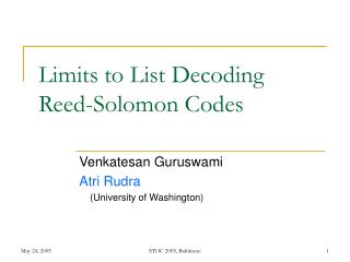 Limits to List Decoding Reed-Solomon Codes