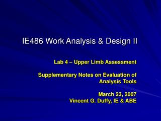 IE486 Work Analysis &amp; Design II