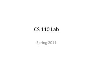 CS 110 Lab