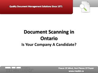 Document Scanning in Ontario: Is Your Company a Candidate?