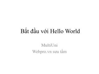 Bắt đầu với Hello World