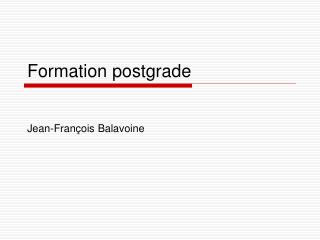 Formation postgrade