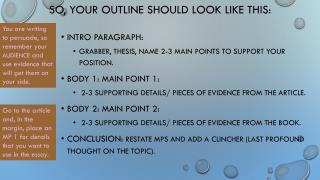 So, your outline should look like this: