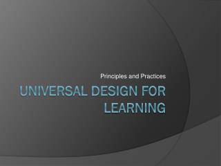 Universal design for learning