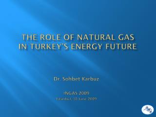The role oF NATURAL GAS IN TURKEY’s energy future