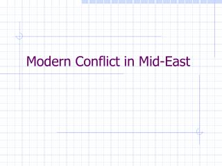 Modern Conflict in Mid-East