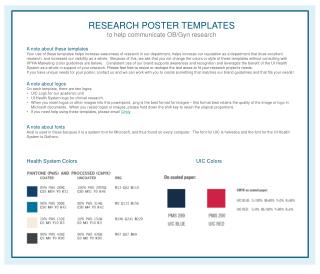 RESEARCH POSTER TEMPLATES to help communicate OB/Gyn research A note about these templates