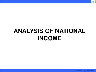 ANALYSIS OF NATIONAL INCOME