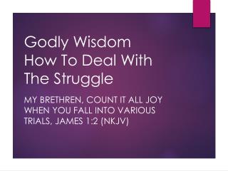 Godly Wisdom How To Deal With The Struggle