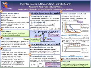 Potential Search: A New Anytime Heuristic Search Roni Stern, Rami Puzis and Ariel Felner
