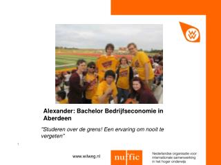 Alexander: Bachelor Bedrijfseconomie in Aberdeen