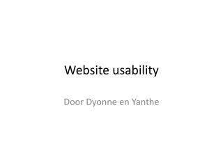 Website usability