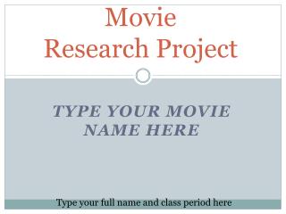 Movie Research Project