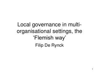 Local governance in multi-organisational settings, the ‘Flemish way’