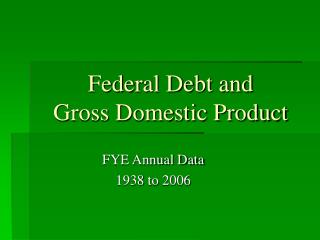 Federal Debt and Gross Domestic Product