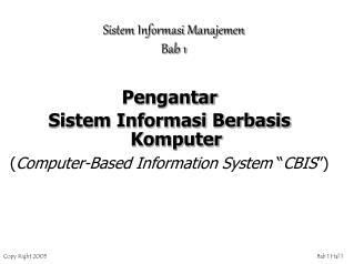 Sistem Informasi Manajemen Bab 1